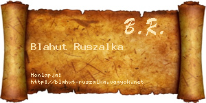 Blahut Ruszalka névjegykártya